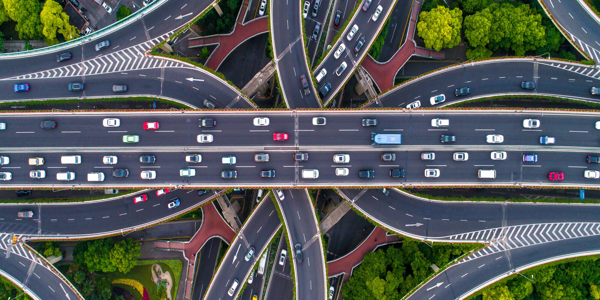 Aerial view of Shanghai City highways