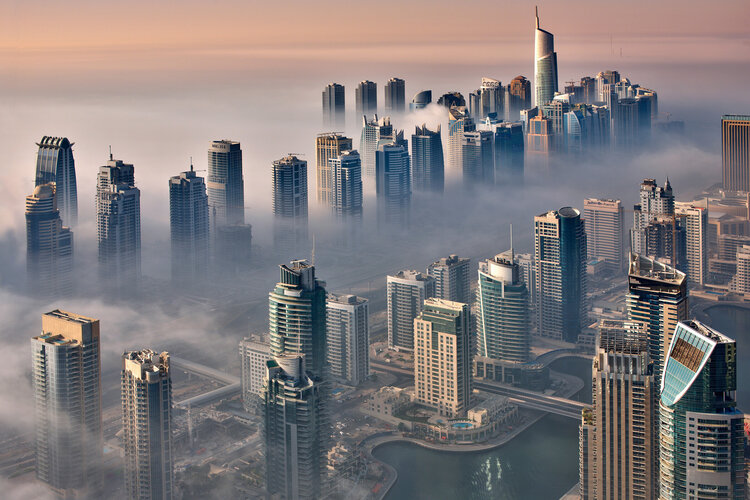 Blick auf die Skyline von Dubai