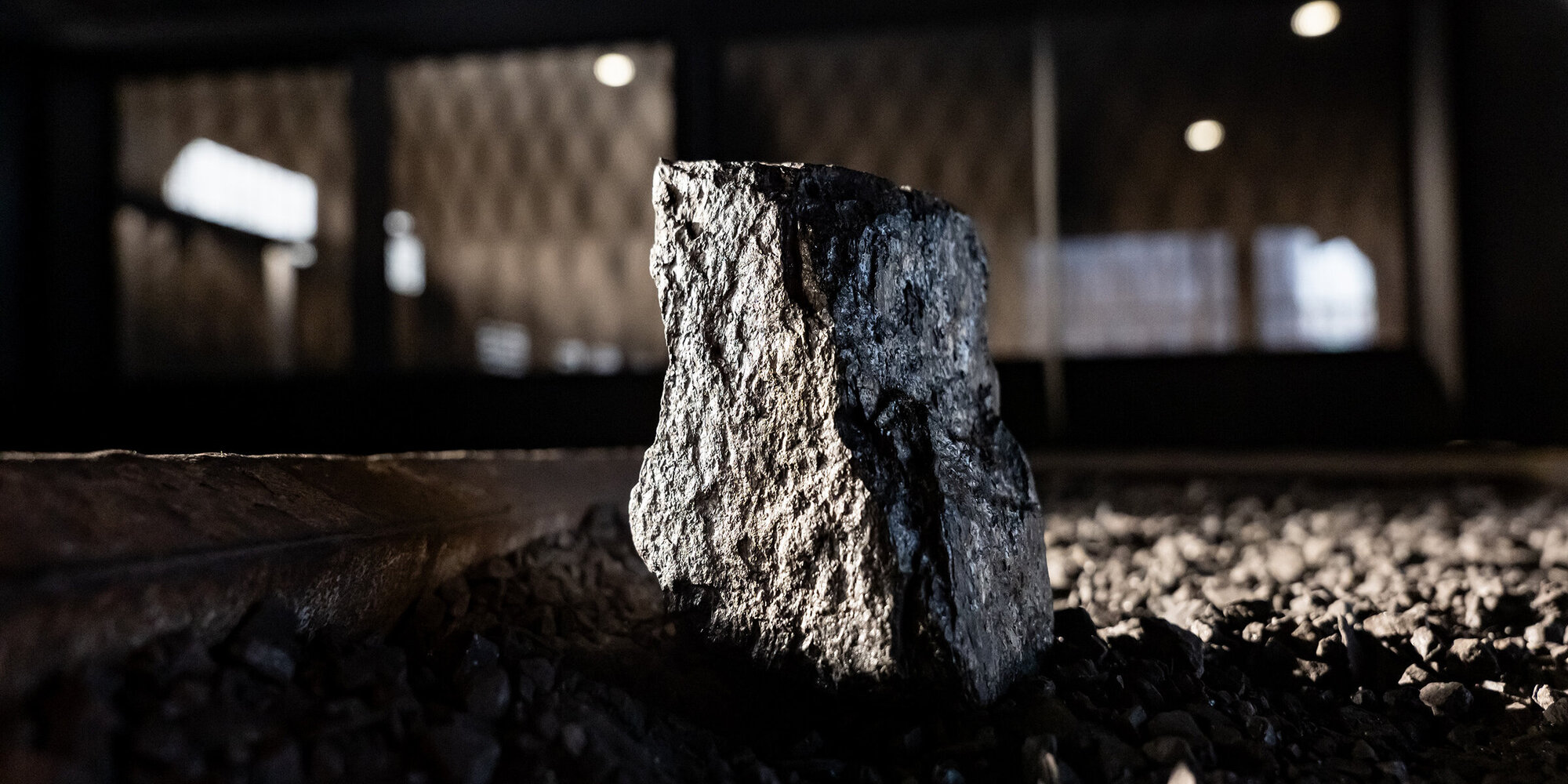 A piece of coal is illuminated by the sun at the Zollverein UNESCO World Heritage Site in Essen, Germany, on January 22, 2026. The pit and surrounding establishments are among the largest sites in Europe for coal and steel production until the 1980s and are declared a UNESCO heritage site. (Photo by Emmanuele Contini/NurPhoto via Getty Images)