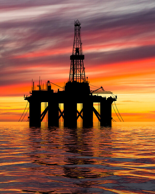 Eine Öl Plattform auf dem Meer