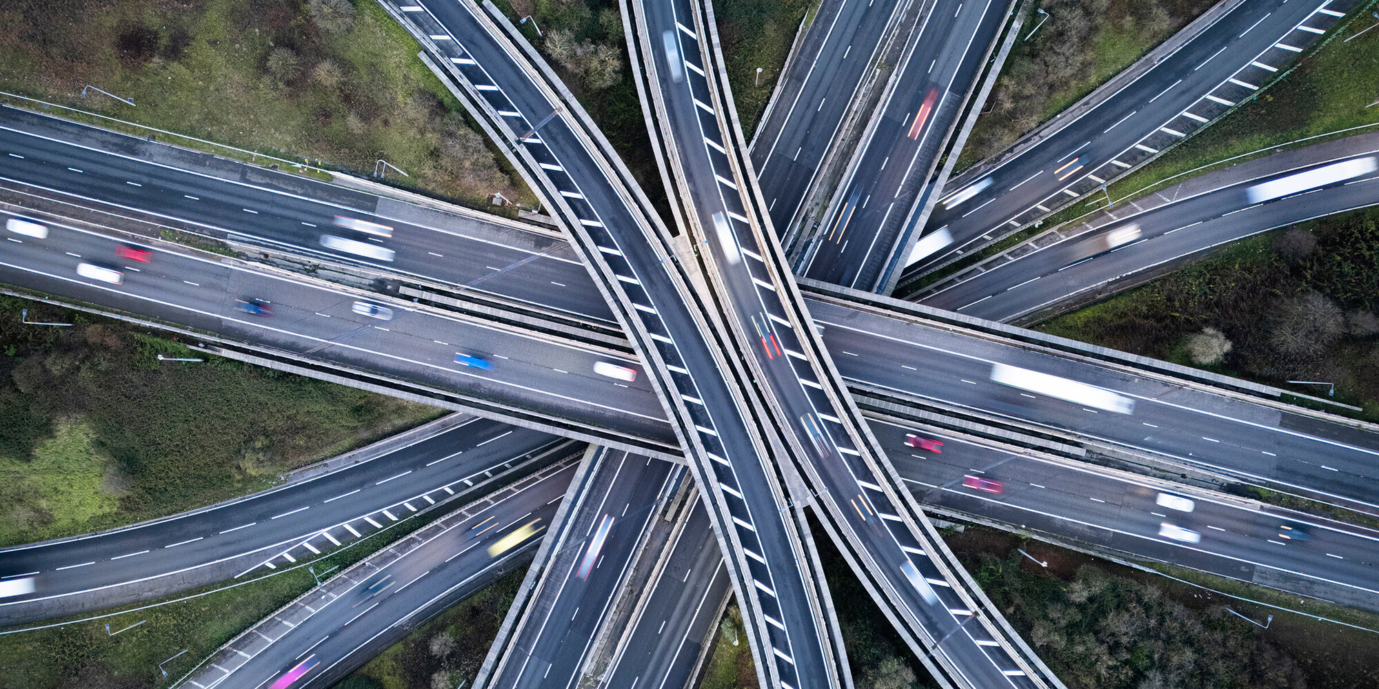 Junction of the M4 and M5 motorways. UK.