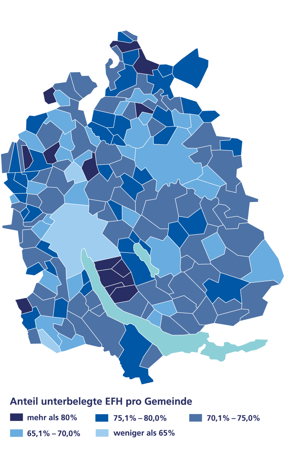 Viele Einfamilienhäuser im Kanton Zürich sind unterbelegt