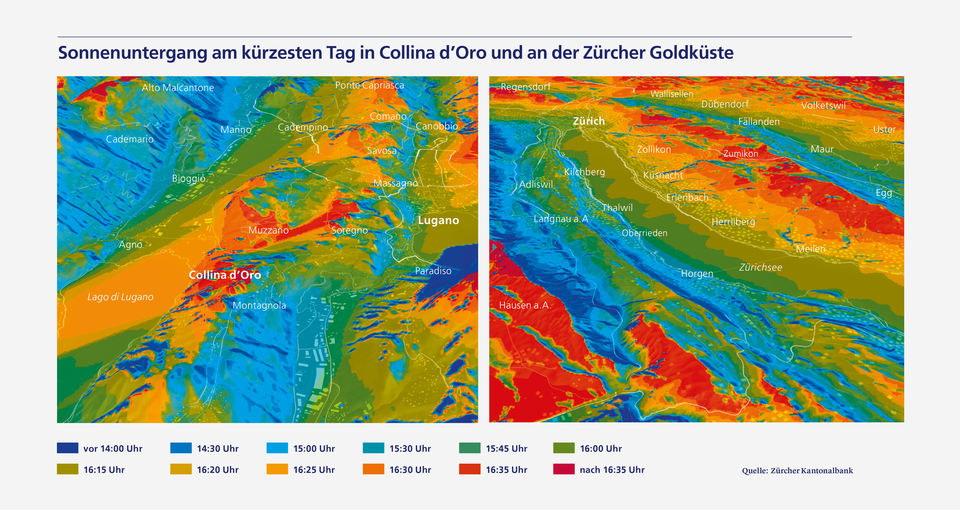 Sonnenuntergang: Collina d'Oro und Goldküste