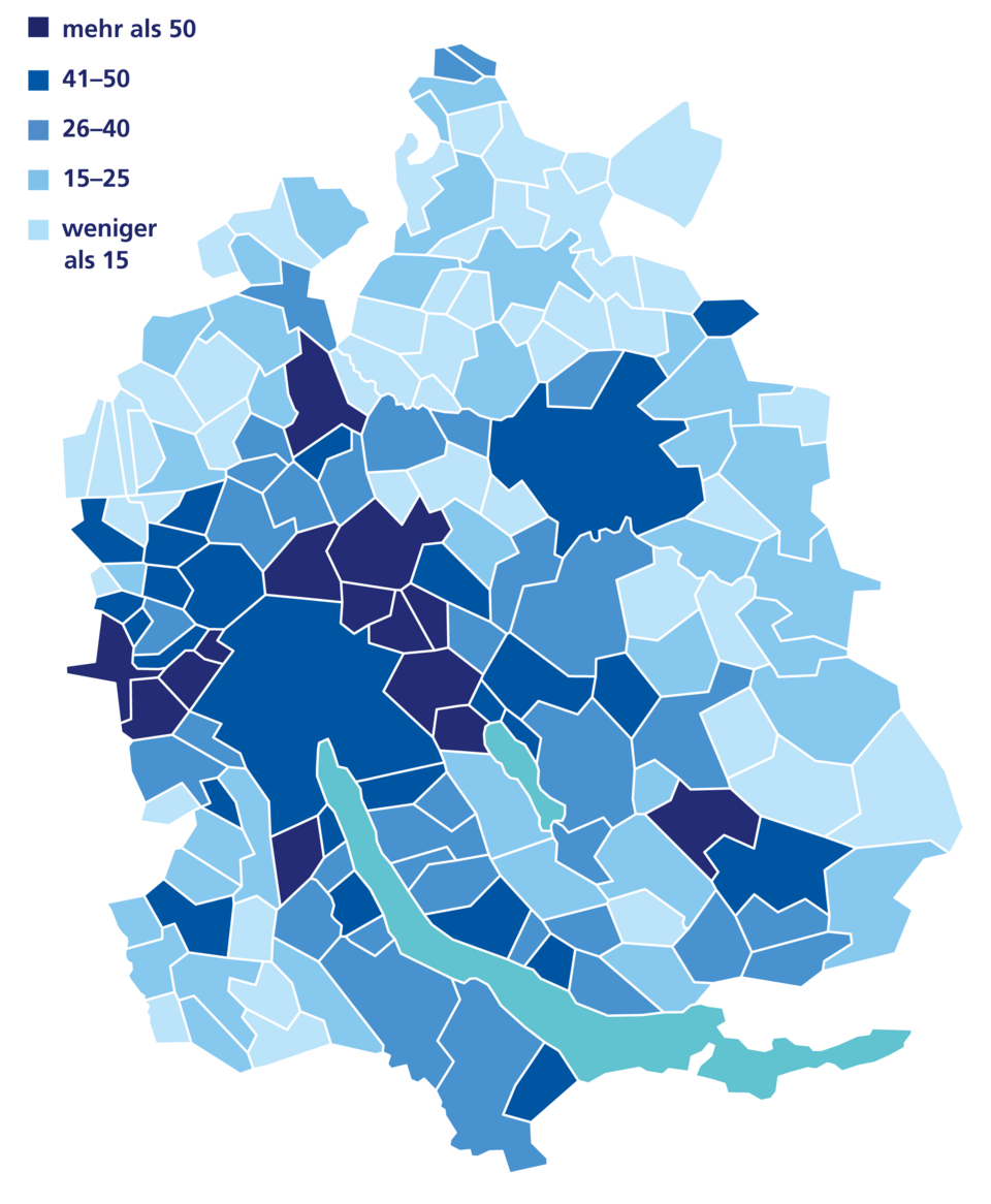 Flachdächer Anteil Kt. ZH