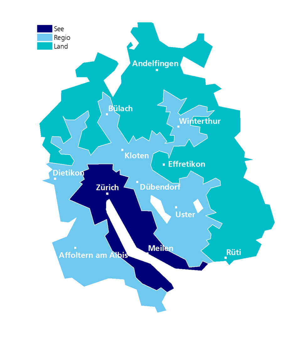 ZWEX-Regionen im Kt. Zürich