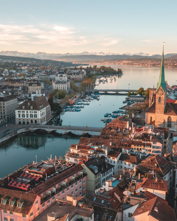 Zürich Stadtansicht Luftaufnahme