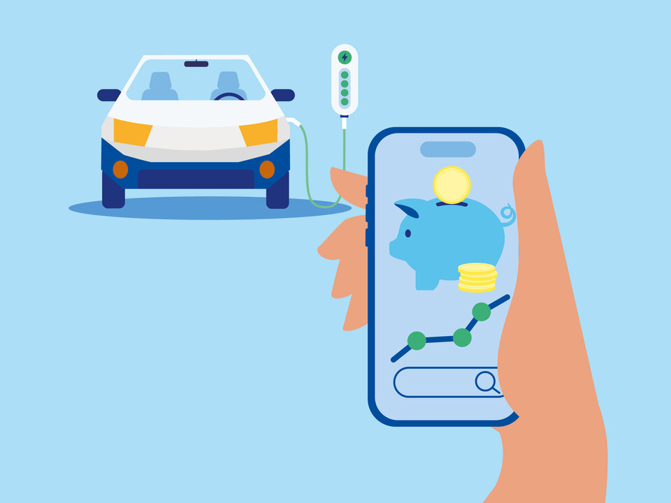 Illustration zum Thema E-Auto-Ladestation