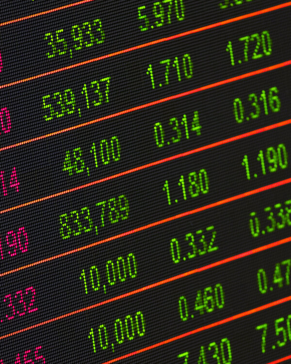 Finanzmärkte Bildschirm mit Zahlen