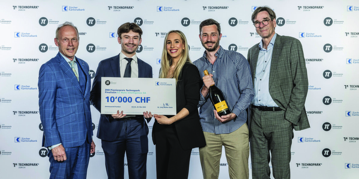 Gruppenbild von Ex Nunc Intelligence, Finalisten des ZKB Pionierpreis Technopark 2025