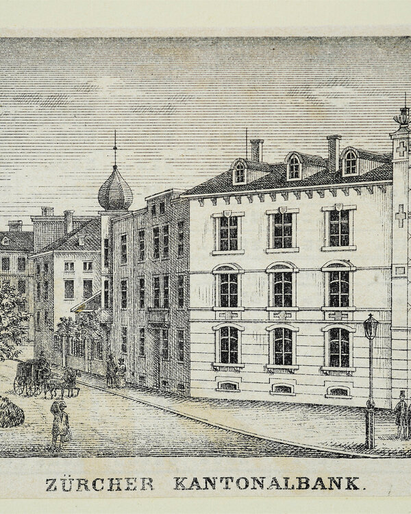 Die Marienburg auf der Rückseite eines Jahreskalenders, 1873 (Bild: Zürcher Kantonalbank)