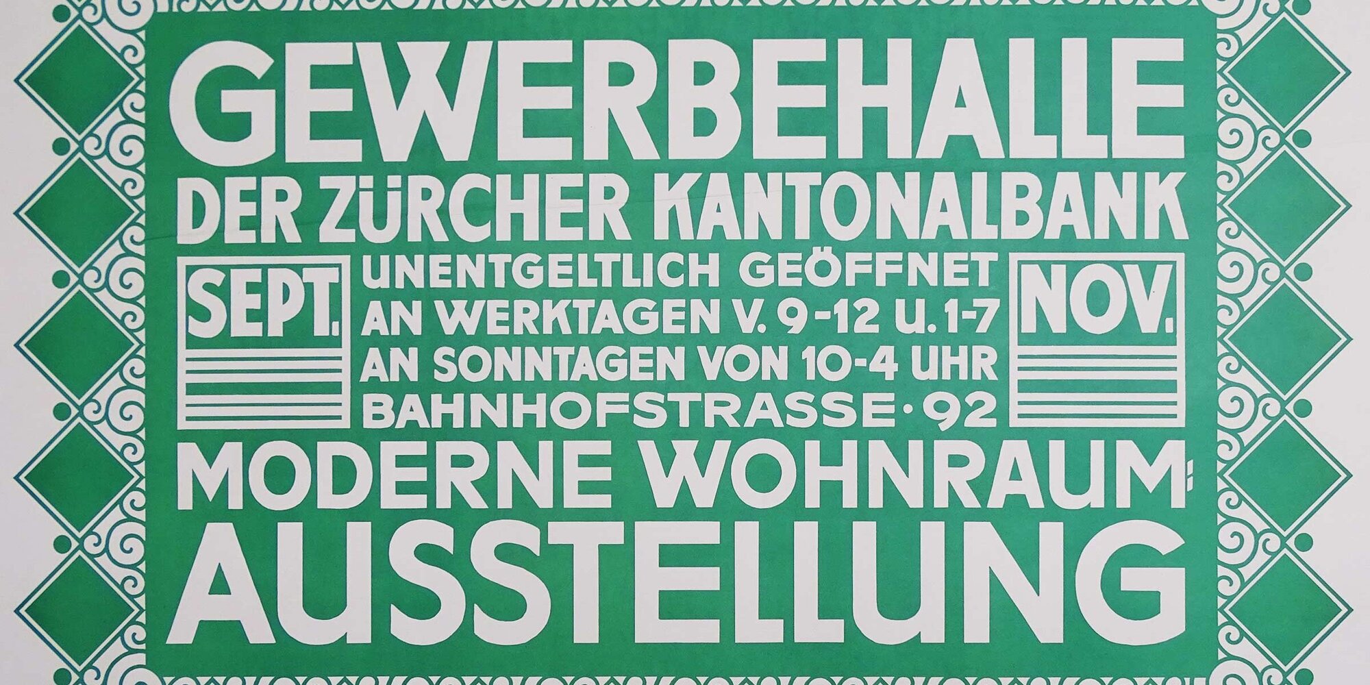 Hinweisplakat für die Gewerbehalle, ca. 1905. 