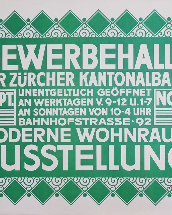 Hinweisplakat für die Gewerbehalle, ca. 1905. 