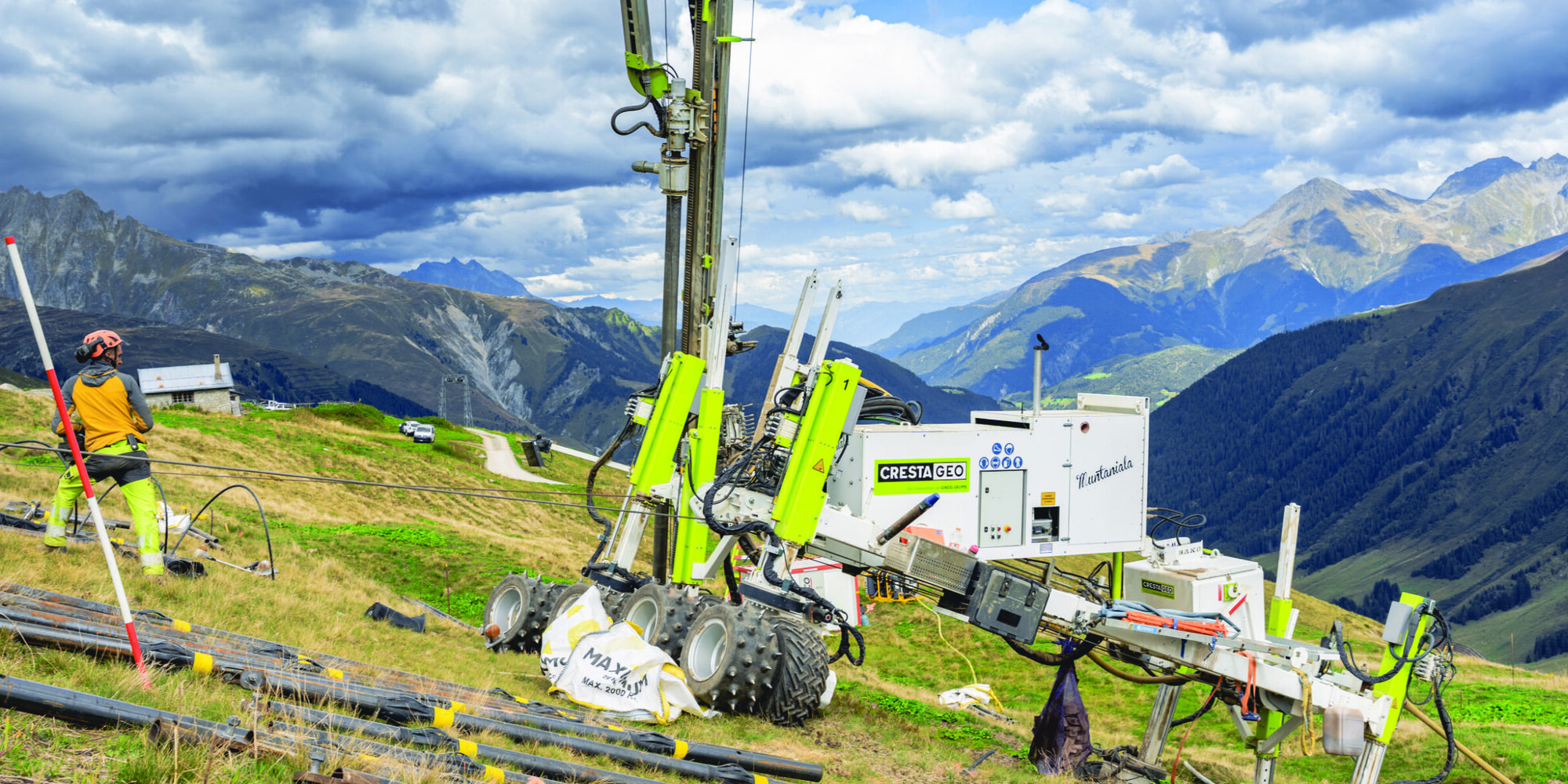 Die Baumaschine "Muntaliala", rätoromanisch für Murmeltier.