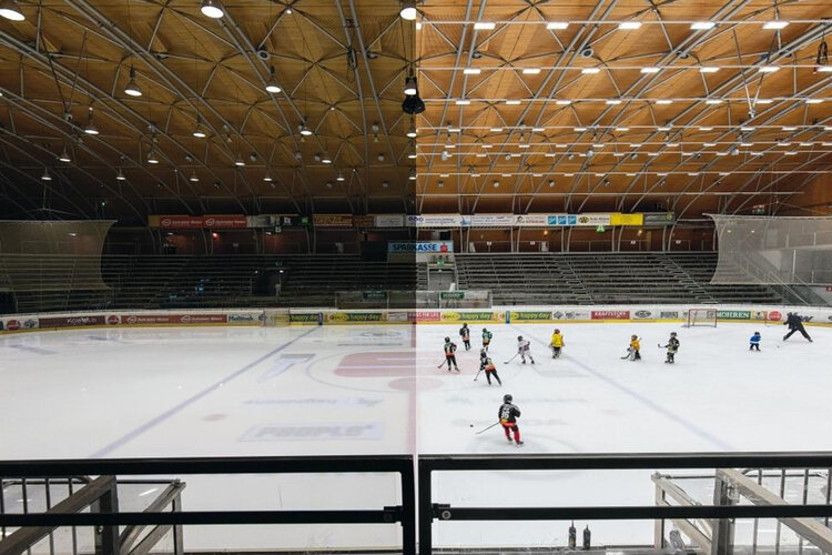 Neue Lichtlösung für Eissporthalle in Dornbirn