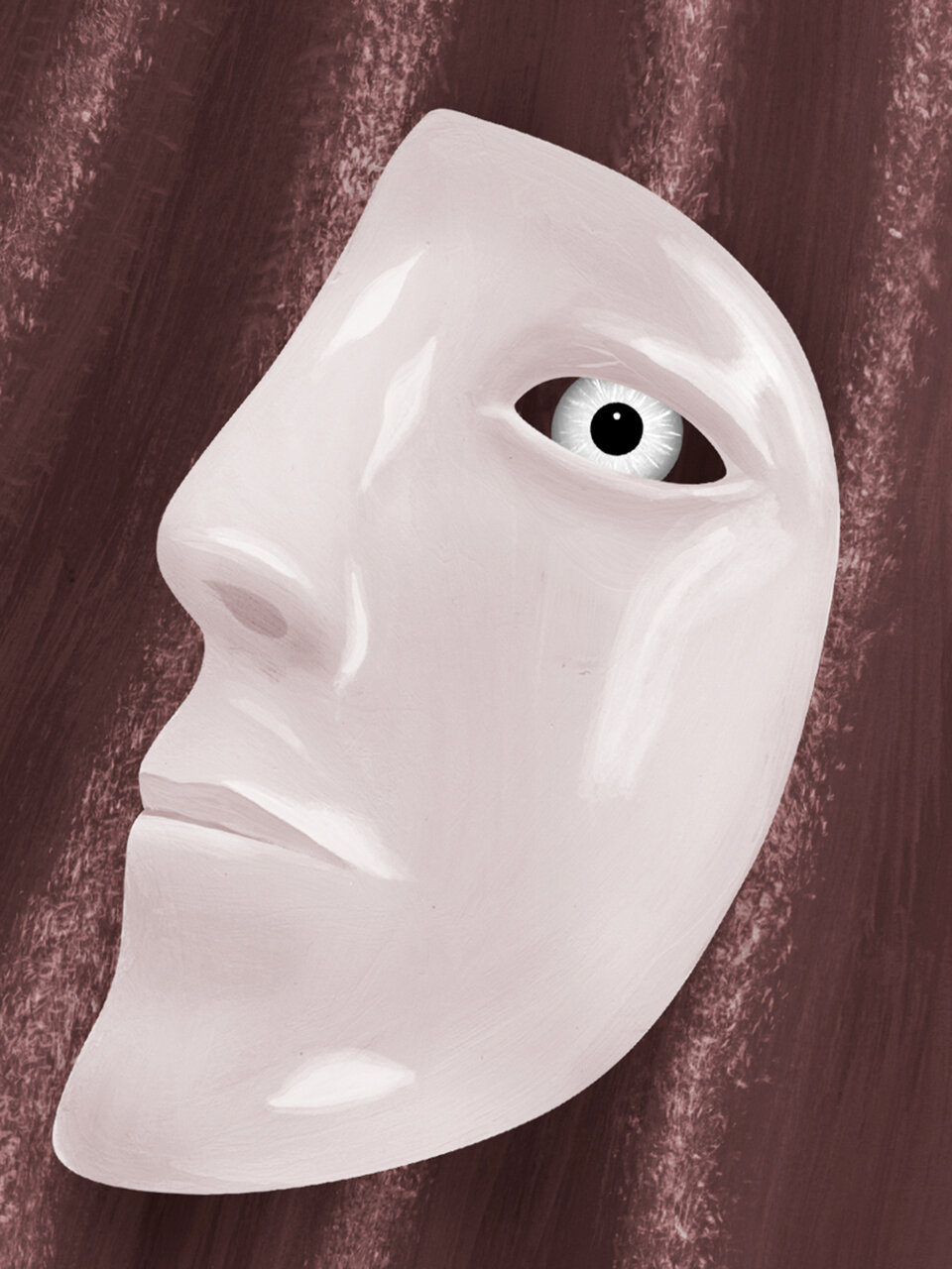 Illustration einer halben Gesichtsmaske mit Auge