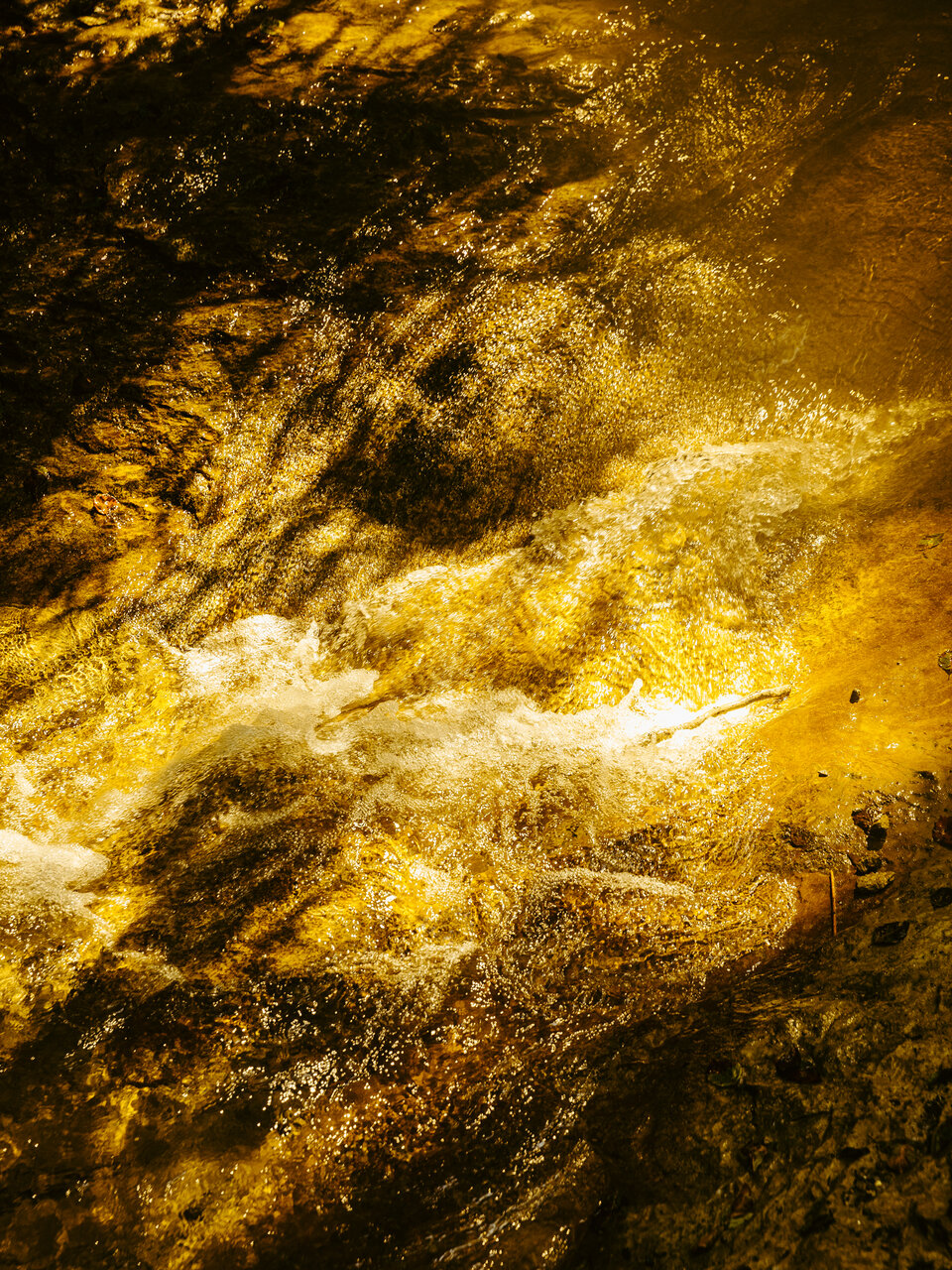 Flusswasser im goldenen Licht