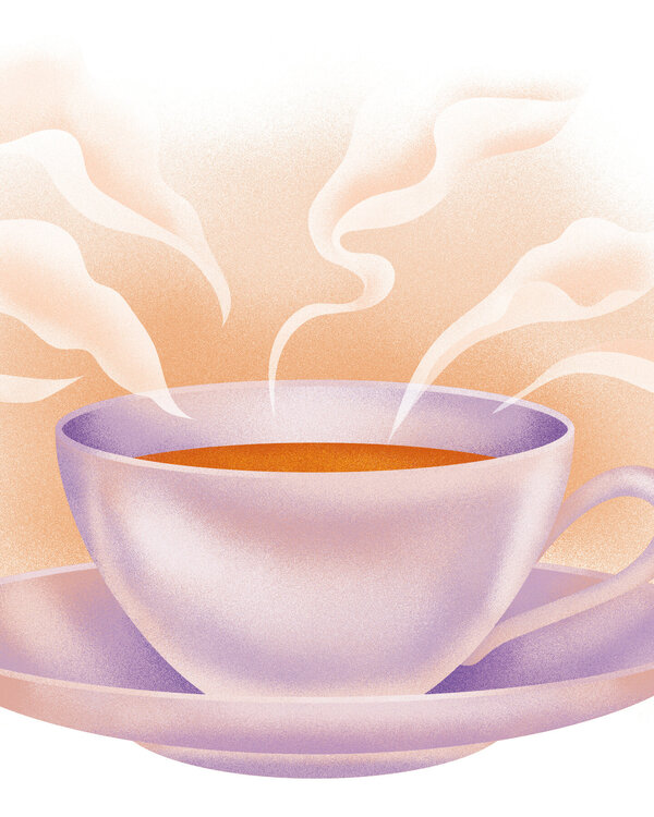 Illustration zum Thema Tee trinken