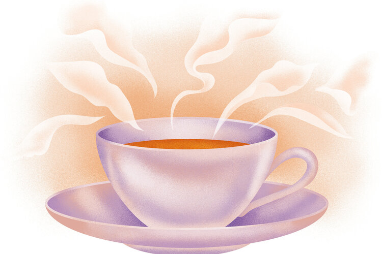 Illustration zum Thema Tee trinken
