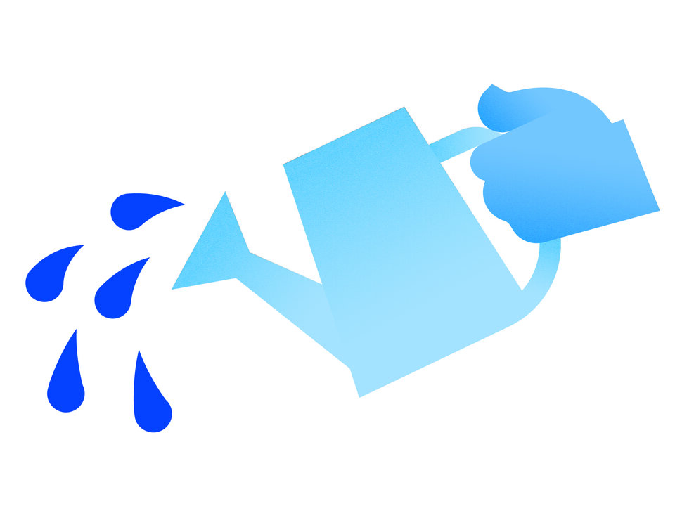 Illustration zum Thema Niederschlag. Sie zeigt eine Giesskanne.