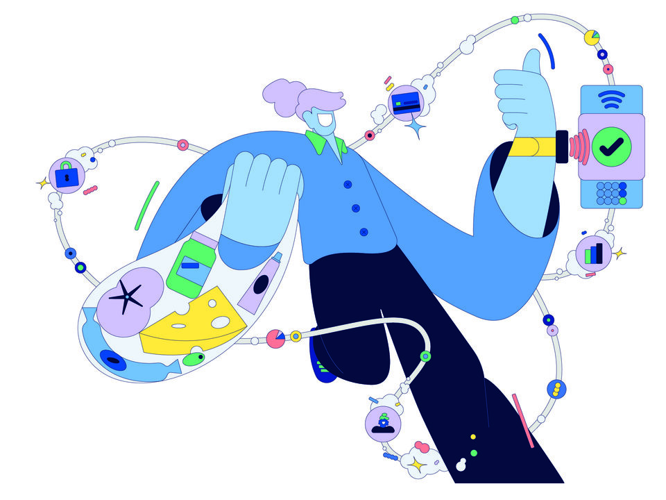 Illustration zum Thema digital bezahlen.