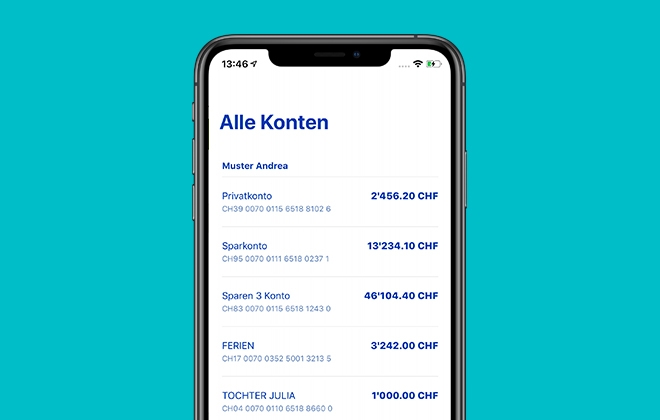 Mit der ZKB Info-App können Sie Ihre Konten der Zürcher Kantonalbank auf dem Smartphone sehen.